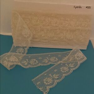 #25 Vintage Lace 11 Yards x 1.5” Elegant Cream Lace Trim